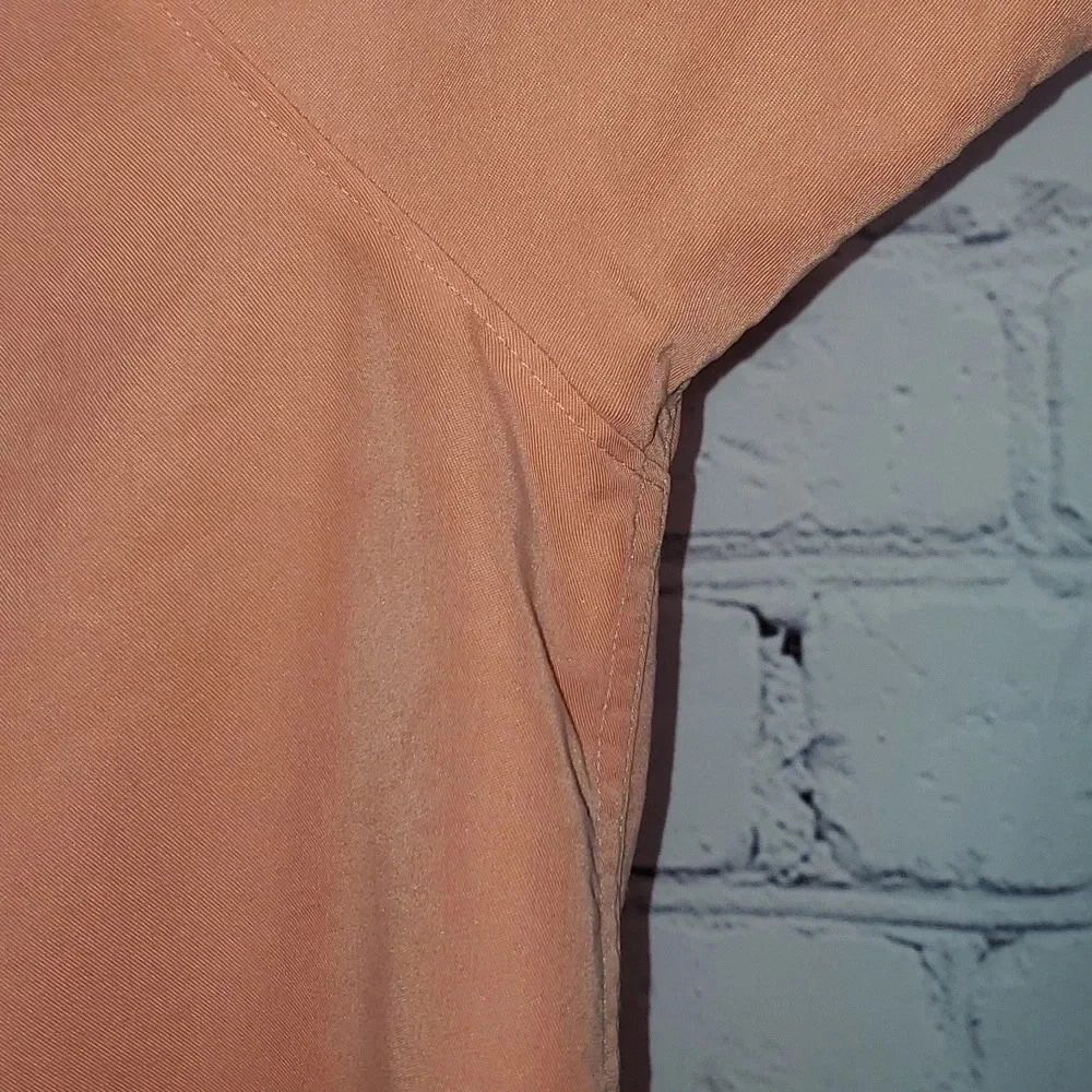 Caribbean Men's Button Up Shirt Size XL Salmon Peach Color - Picture 7 of 14